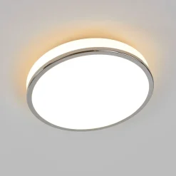 LED-loftlampe Lyss, Ø 28 cm, kromfarvet, IP44^Lindby New