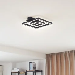 Lindby Gang|Loftlamper>LED-loftlampe Madamo, sort, 30 cm, 3000K, aluminium