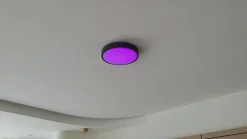 Lindby LED-loftlampe Manala, betongrå, RGB, CCT, fjernbetjening