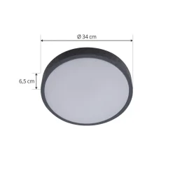 Lindby LED-loftlampe Manala, betongrå, RGB, CCT, fjernbetjening