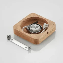 LED-loftlampe Mikari, 14 cm, træ, drejelig^Lindby Discount