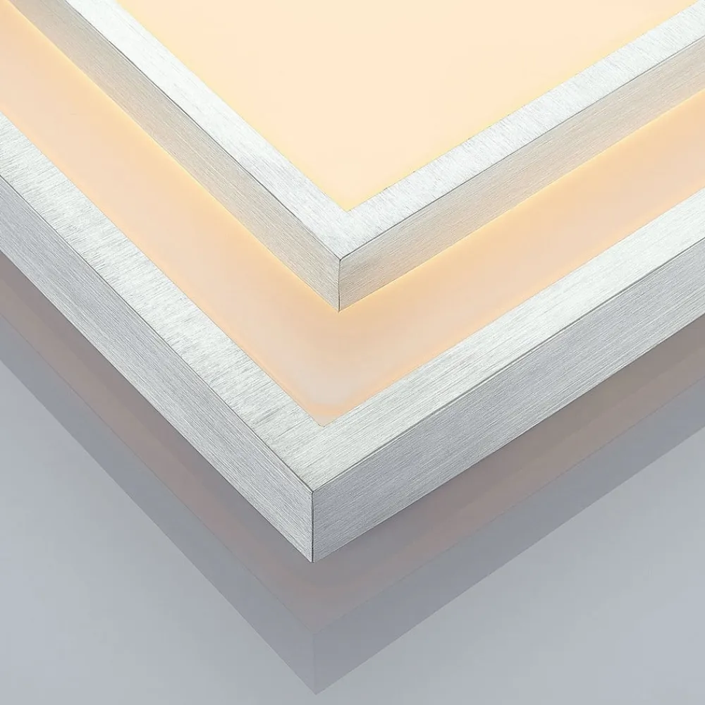 LED-loftlampe Mirco, 32 cm, kantet, aluminium^Lindby Sale