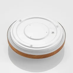 Lindby LED-loftlampe Mynte, Ø30cm, trælook, plast