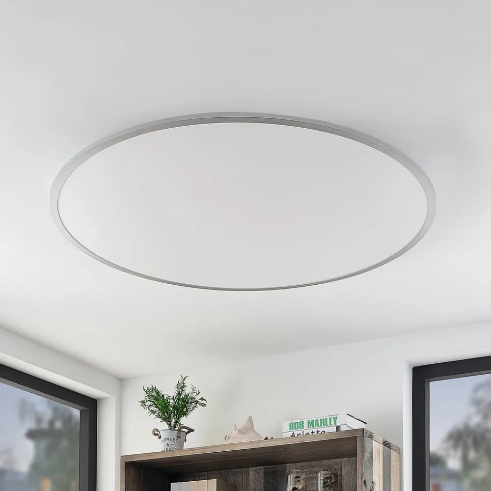 Lindby LED-loftlampe Narima, 4.000 K, Ø 100 cm, sølv