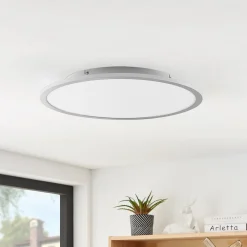 LED-loftlampe Narima, 4.000 K, Ø 50 cm, sølv^Lindby Discount