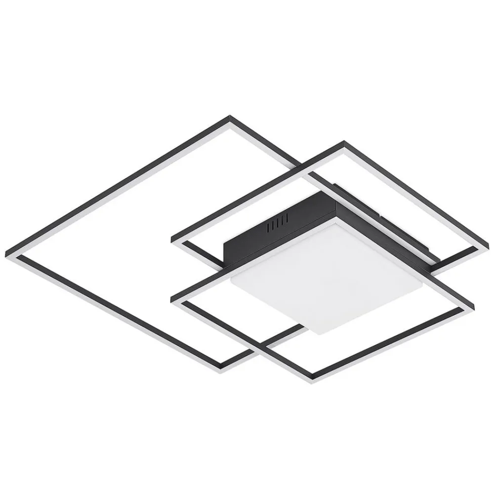 LED-loftlampe Nelinka, 60 cm, sort, aluminium^Lindby Outlet