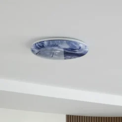 LED-loftlampe Orbi, 48 cm, blå/hvid, plast^Lindby Best