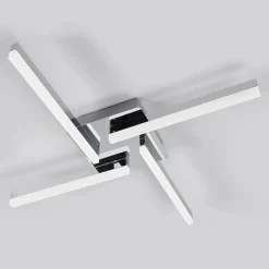 LED-loftlampe Patrik, 59 cm, 4 lyskilder, krom, IP44^Lindby