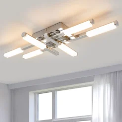 LED-loftlampe Patrik, 62 cm, 6 lyskilder, krom, IP44^Lindby Outlet