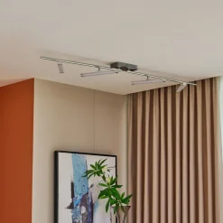 Lindby LED-loftlampe Pilou, 4 lyskilder, dæmpbar, krom