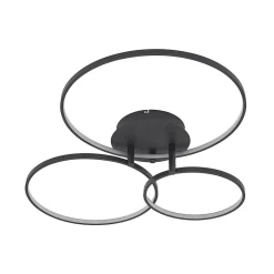 Lindby LED-loftlampe Rayk, sort, metal, 77 cm, dæmpbar