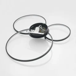 Lindby LED-loftlampe Rayk, sort, metal, 77 cm, dæmpbar