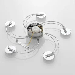 LED-loftlampe Rouven, spiralform, 6 lyskilder, grå^Lindby Discount