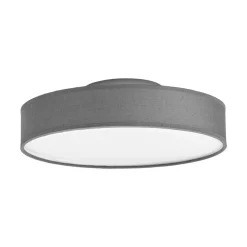 LED-loftlampe Saira, Ø 30 cm, grå, tekstil^Lindby Clearance