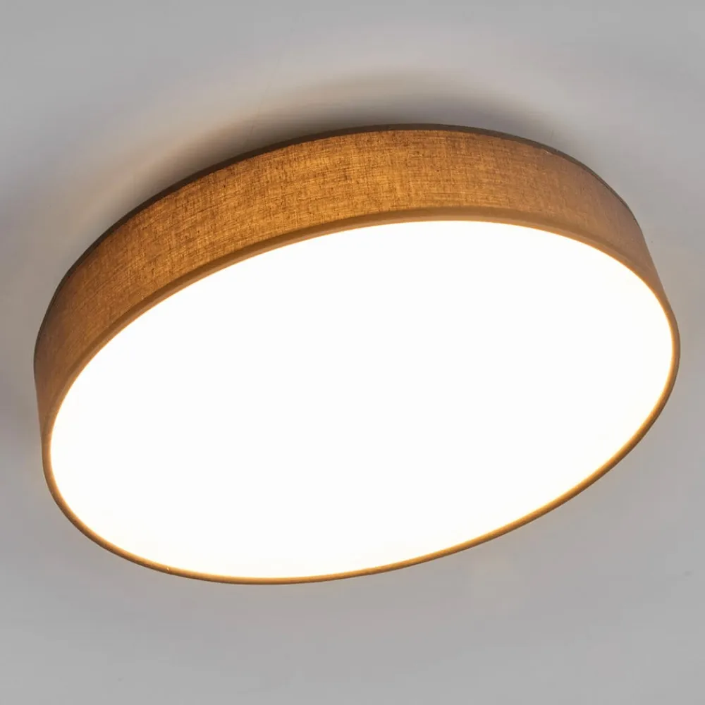 LED-loftlampe Saira, Ø 40 cm, grå, tekstil^Lindby Outlet