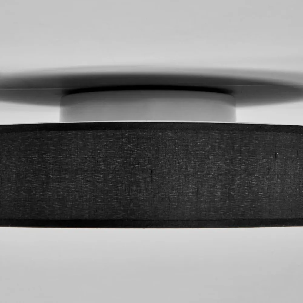 Lindby Loftlamper>LED-loftlampe Saira, Ø 40 cm, sort, tekstil