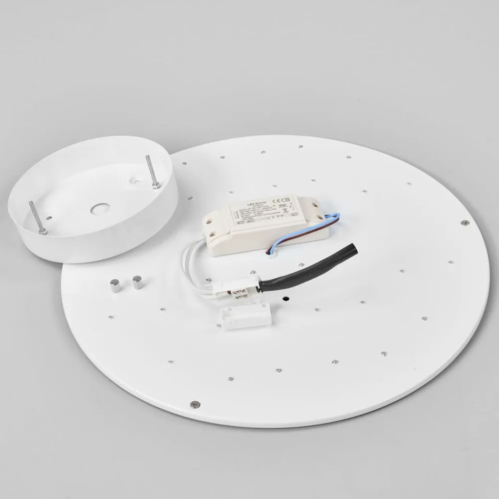 Lindby Loftlamper>LED-loftlampe Saira, Ø 40 cm, sort, tekstil