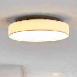 Lindby Loftlamper|Loftlamper>LED-loftlampe Saira, Ø 40 cm, hvid, tekstil