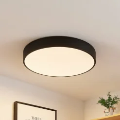 Lindby Gang|Loftlamper>LED-loftlampe Simera, Ø 50 cm, sort, metal