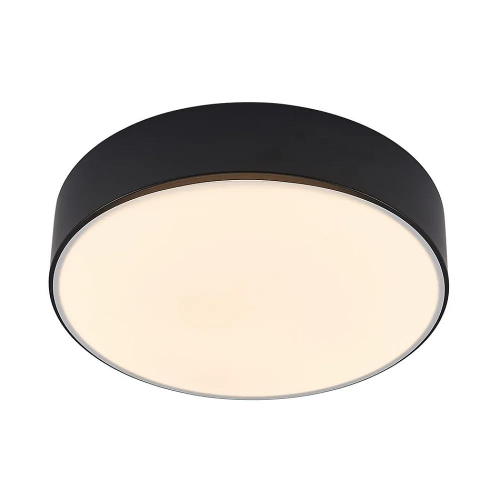 Lindby Loftlamper|Loftlamper>LED-loftlampe Simera, Ø 30 cm, sort, hvid