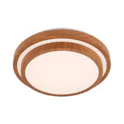 Lindby LED-loftlampe Vaako, Ø 41 cm, metal, trælook