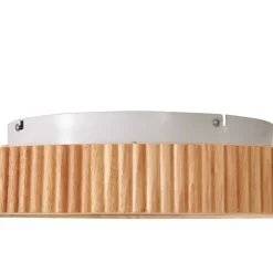 LED-loftlampe Velua, hvid/lys træ, CCT, Ø 50 cm^Lindby