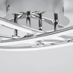 Lindby LED-loftlampe Yael, kromfarvet, metal, 67 cm lang