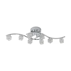 LED-loftlampe Yaro, 8 lyskilder, krom, dæmpbar^Lindby Clearance