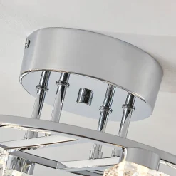 LED-loftlampe Yaro, 8 lyskilder, krom, dæmpbar^Lindby Clearance