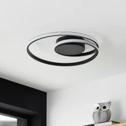 LED-loftlampe Youna, sort, aluminium, 39 cm, dæmpbar^Lindby Sale