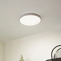 Lindby LED-loftlampe Zylo, lysegrå, Ø 49 cm, CCT, dæmpbar