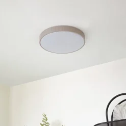 Lindby LED-loftlampe Zylo, lysegrå, Ø 49 cm, CCT, dæmpbar