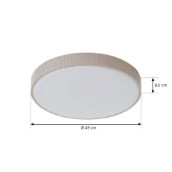 Lindby LED-loftlampe Zylo, lysegrå, Ø 49 cm, CCT, dæmpbar