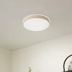 Lindby LED-loftlampe Zylo, beige, Ø 49 cm, CCT, dæmpbar