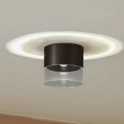 LED-loftslampe Dalila, sort, Ø 10 cm, aluminium^Lindby Clearance