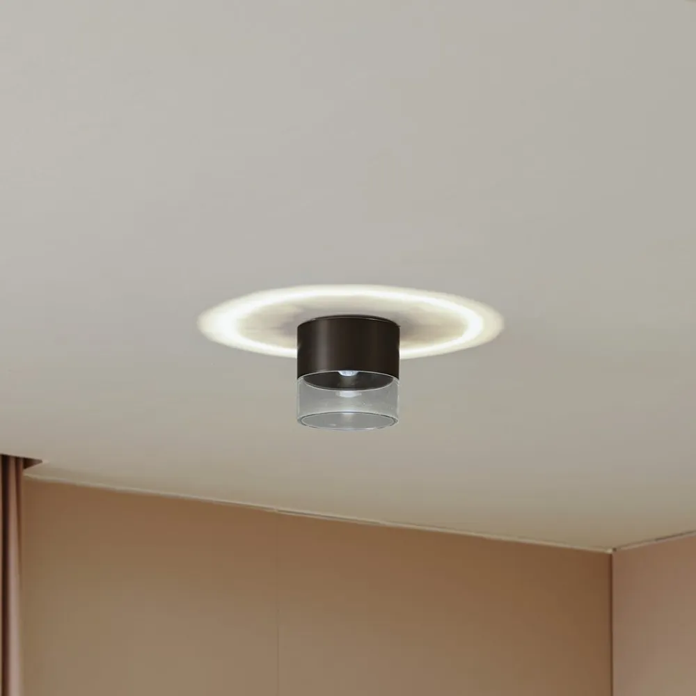 LED-loftslampe Dalila, sort, Ø 10 cm, aluminium^Lindby Clearance