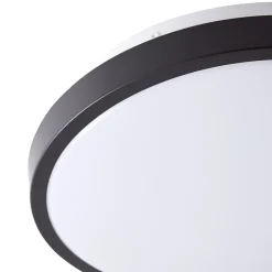 Lindby LED-loftslampe Medon Ø 29 cm sort plast IP44