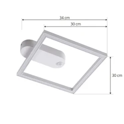 LED-loftslampe Yulla, hvid, bevægelsesdetektor^Lindby Best