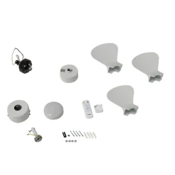 Lindby LED-loftventilator Enon, hvid, DC-motor, støjsvag