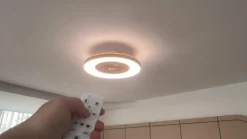 Lindby LED-loftventilator Teleo, Ø 58 cm, træfarvet, CCT