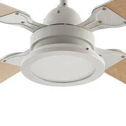 Lindby LED-loftventilator Tedric, hvid, støjsvag, Ø 133 cm