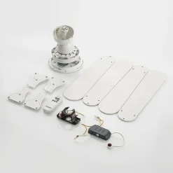 Lindby LED-loftventilator Tedric, hvid, støjsvag, Ø 133 cm