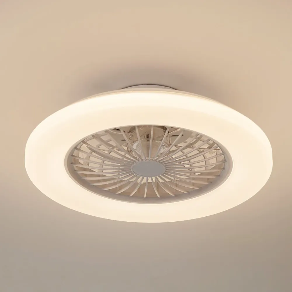 Lindby Loftventilatorer>LED-loftventilator Vedin, DC, støjsvag, Ø 49 cm, CCT