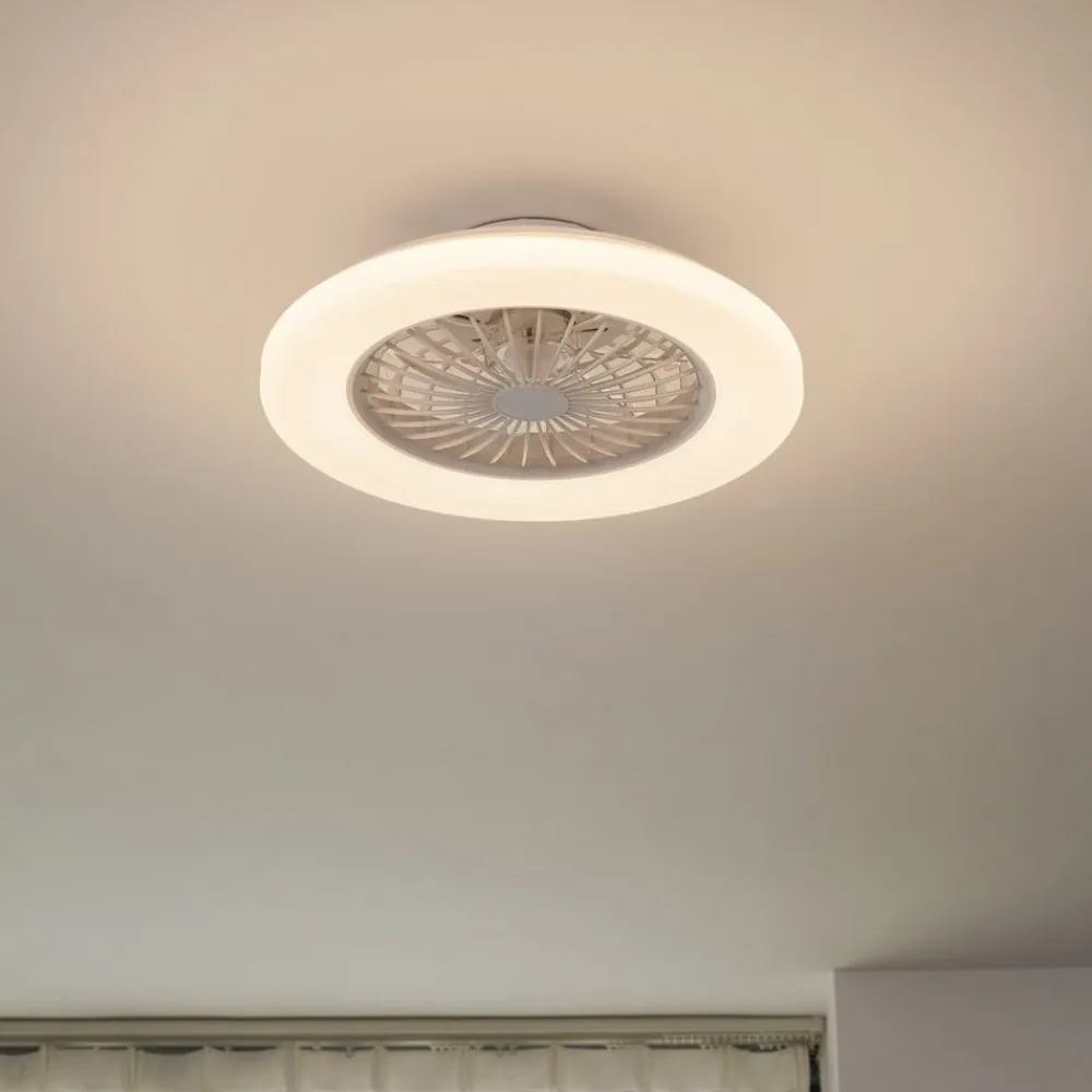 Lindby Loftventilatorer>LED-loftventilator Vedin, DC, støjsvag, Ø 49 cm, CCT