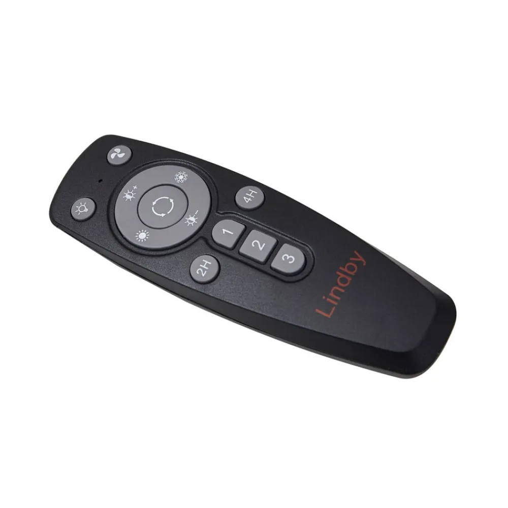 Lindby Loftventilatorer>LED-loftventilator Lomata, sort, støjsvag, Ø 23 cm