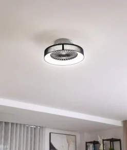 Lindby Loftventilatorer>LED-loftventilator Mace, sort, støjsvag, Ø 47 cm