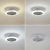 LED-loftventilator Mamuti, sølv, støjsvag, Ø 55 cm^Lindby