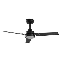 Lindby LED-loftventilator Aerallo, sort, CCT, støjsvag