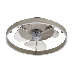 LED-loftventilator Momitu, sølv, lydsvag, Ø 50 cm^Lindby Best