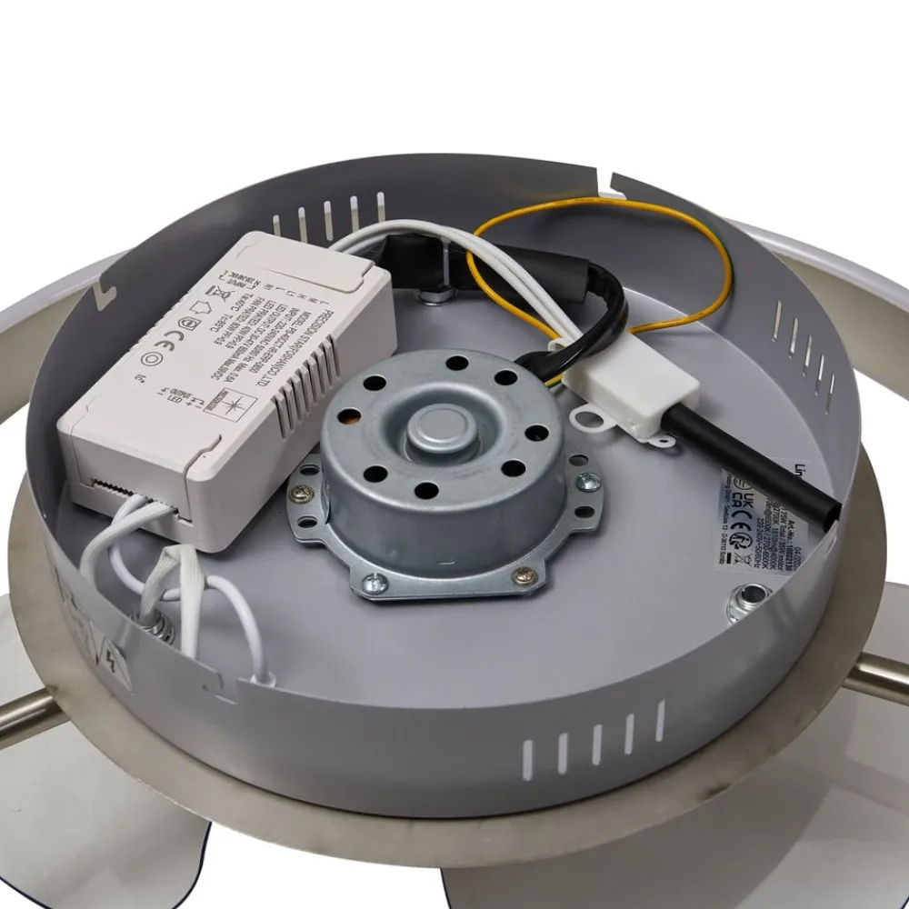 LED-loftventilator Momitu, sølv, lydsvag, Ø 50 cm^Lindby Best